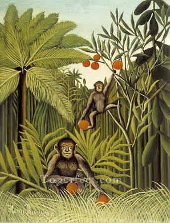 the monkeys in the jungle 1909 Henri Rousseau Oil Paintings